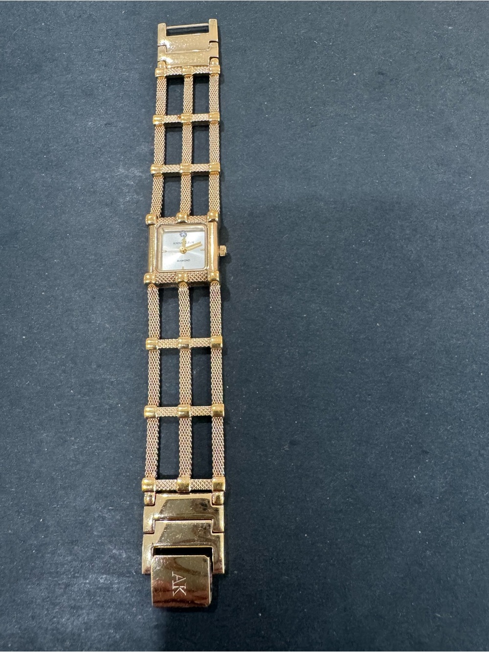Anne Klein Gold-Tone Multi-Row Mesh Bracelet Watch